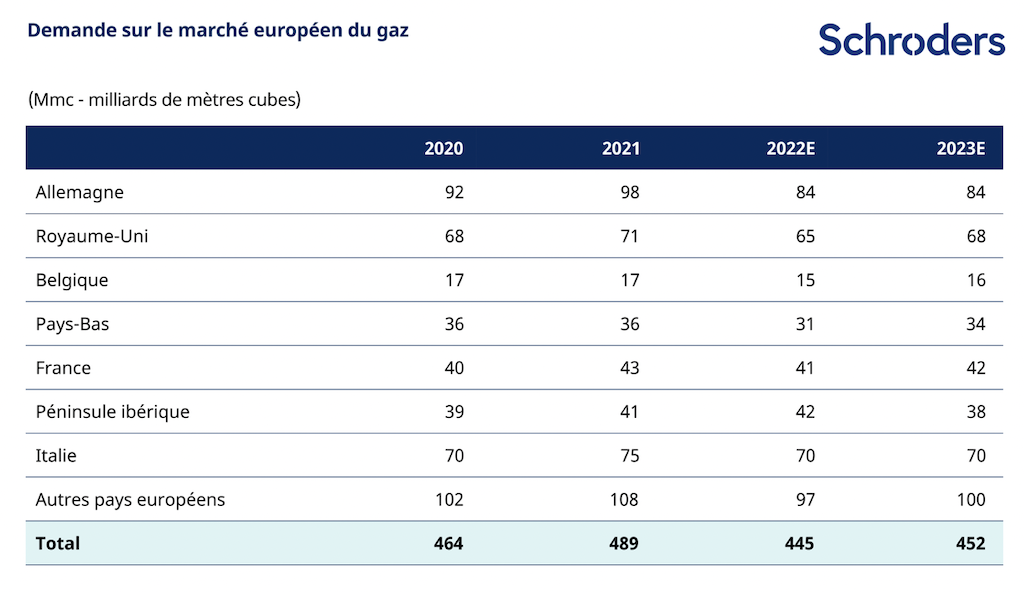 2022.08.30.Demande sur le marché européen du gaz