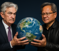 Deux hommes ont le monde merveilleux de la finance entre leurs mains